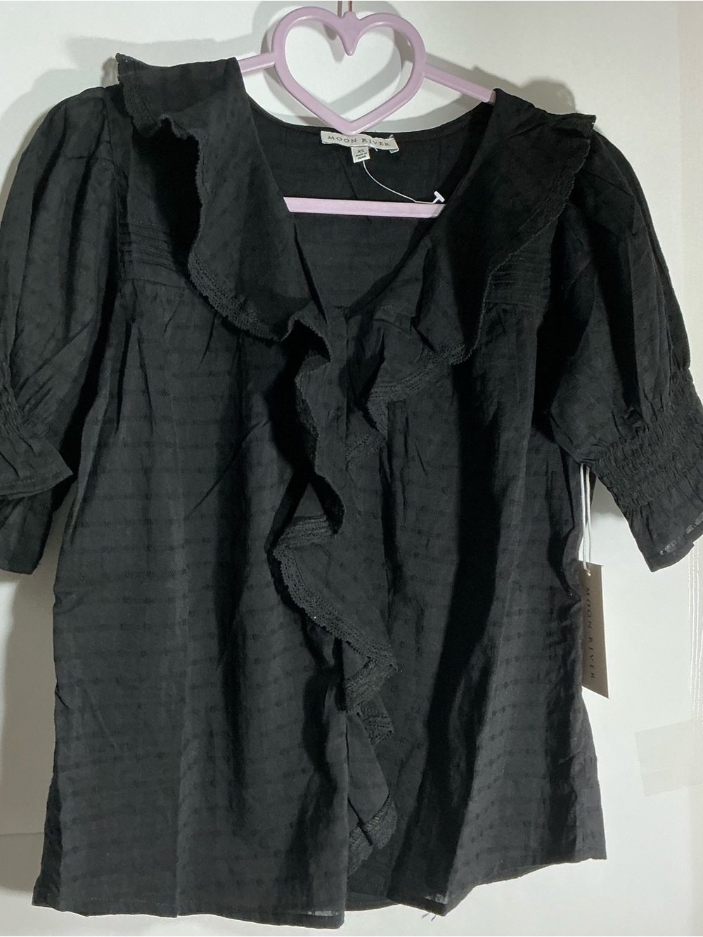 Moon River Women's Black Top Blouse Size XS